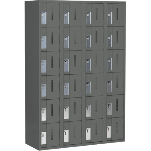 Casiers robustes Concorde, 6 niveaux, Bloc de 4, 48" x 18" x 72", Acier, Charbon, Soud&eacute; (assembl&eacute;) Stor-it Systems