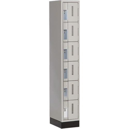 Concorde Heavy-Duty Lockers, 6 -tier, 12" x 18" x 76", Steel, Grey, Welded (Assembled) Stor-it Systems