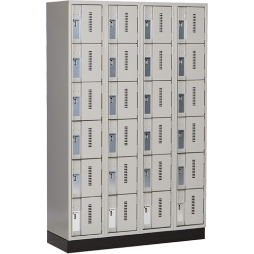 Casiers robustes Concorde, 6 niveaux, Bloc de 4, 48" x 18" x 76", Acier, Gris, Soud&eacute; (assembl&eacute;) Stor-it Systems
