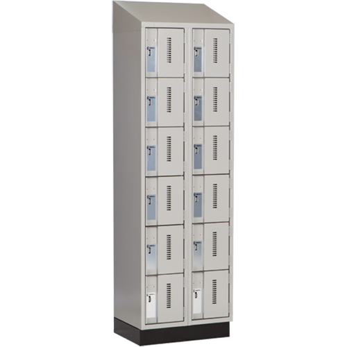 Concorde Heavy-Duty Lockers, 6 -tier, Bank of 2, 24" x 18" x 82", Steel, Grey, Welded (Assembled) Stor-it Systems
