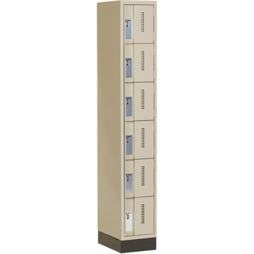 Casiers robustes Concorde, 6 niveaux, 12" x 18" x 76", Acier, Beige, Soud&eacute; (assembl&eacute;) Stor-it Systems