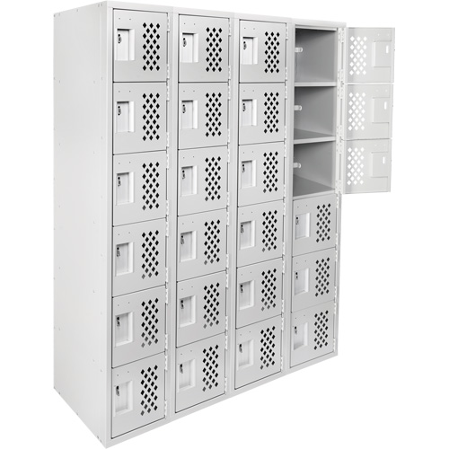 Clean Line Lockerettes, 6 -tier, Bank of 4, 18" x 72" x 12", Steel Stor-it Systems