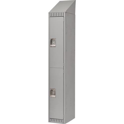 Casiers, 2 niveaux, 12" x 18" x 82", Acier, Gris, D&eacute;mont&eacute; Stor-it Systems