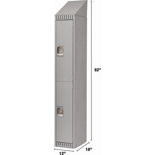 Casiers, 2 niveaux, 12" x 18" x 82", Acier, Gris, D&eacute;mont&eacute; Stor-it Systems