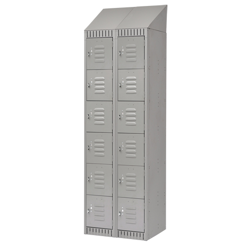 Casiers, 6 niveaux, Bloc de 2, 24" x 18" x 82", Acier, Gris, D&eacute;mont&eacute; Stor-it Systems