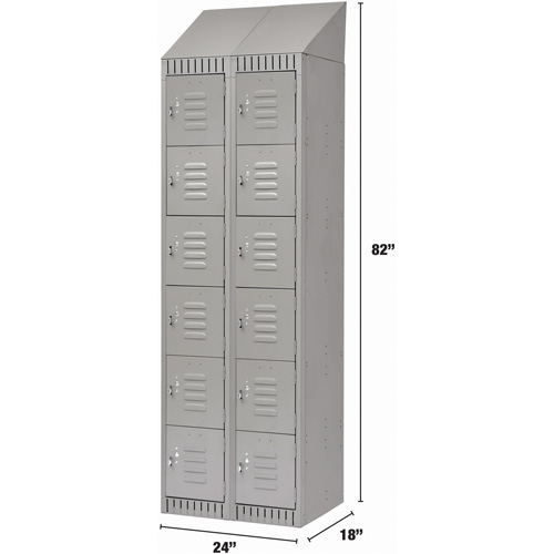 Casiers, 6 niveaux, Bloc de 2, 24" x 18" x 82", Acier, Gris, D&eacute;mont&eacute; Stor-it Systems