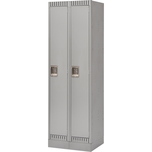 Lockers, Bank of 2, 24" x 18" x 76", Steel, Grey, Knocked Down Stor-it Systems