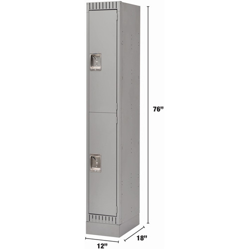 Casiers, 2 niveaux, 12" x 18" x 76", Acier, Gris, D&eacute;mont&eacute; Stor-it Systems