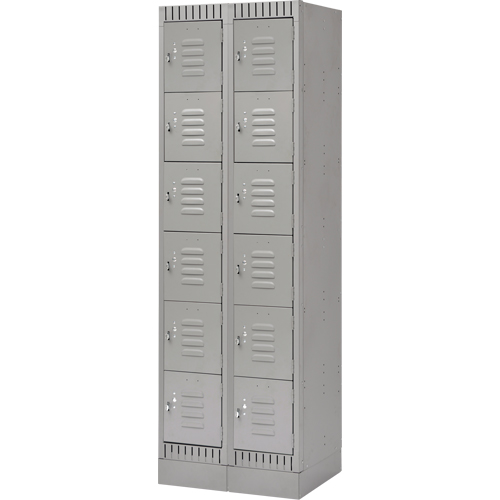 Casiers, 6 niveaux, Bloc de 2, 24" x 18" x 76", Acier, Gris, D&eacute;mont&eacute; Stor-it Systems