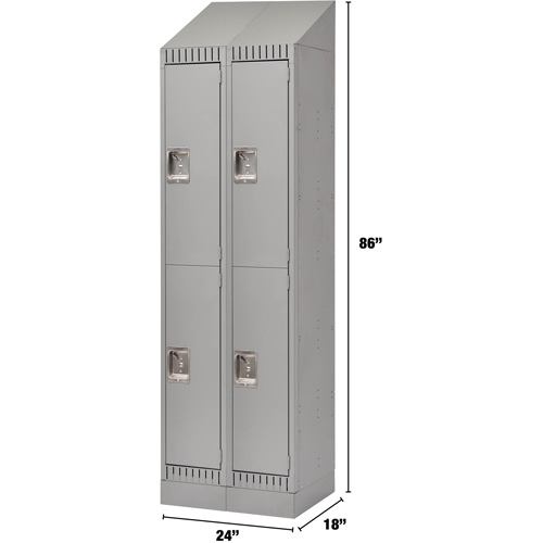 Casiers, 2 niveaux, Bloc de 2, 24" x 18" x 86", Acier, Gris, D&eacute;mont&eacute; Stor-it Systems