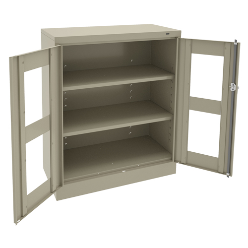 C-Thru Counter High Cabinet, Steel, 2 Shelves, 42" H x 36" W x 18" D Stor-it Systems