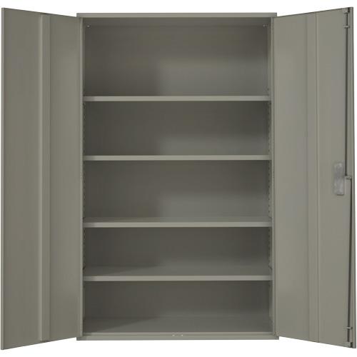 Extra Wide Hi-Boy Storage Cabinet, Steel, 4 Shelves, 72" H x 48" W x 24" D, Grey Stor-it Systems