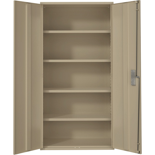 Armoire de rangement Hi-Boy, Acier, 4 Tablettes, 72" h x 36" la x 18" P, Beige Stor-it Systems