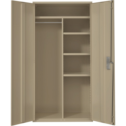 Armoire de rangements combin&eacute;s, Acier, 6 Tablettes, 72" h x 36" la x 18" P, Beige Stor-it Systems