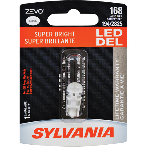 168 Zevo&reg; Mini Automotive Bulb, LED, 0.7 W, White Stor-it Systems