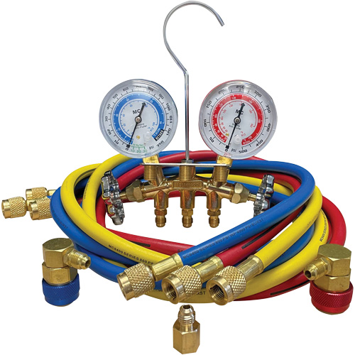Automotive Manifold Gauge Set with Economy Couplers & Tank Adapter Stor-it Systems
