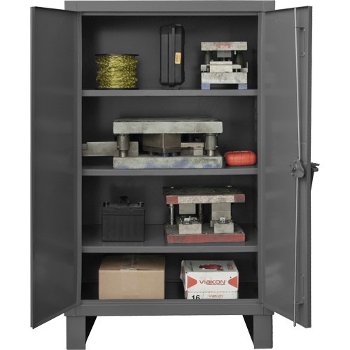 Armoire tr&egrave;s robuste, Acier, 3 Tablettes, 66" h x 60" la x 24" P, Gris Stor-it Systems