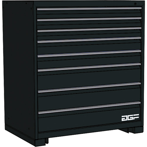 Modular Drawer Cabinet, 8 Drawers, 30" W x 28" D x 40" H, Black Stor-it Systems