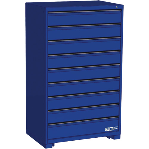 Modular Drawer Cabinet, 9 Drawers, 36" W x 24" D x 60" H, Blue Stor-it Systems