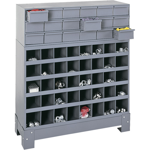 Modular Small Parts Storage Unit, Steel, 18 Drawers, 33-3/4" x 12-1/4" x 40-1/2", Grey Stor-it Systems