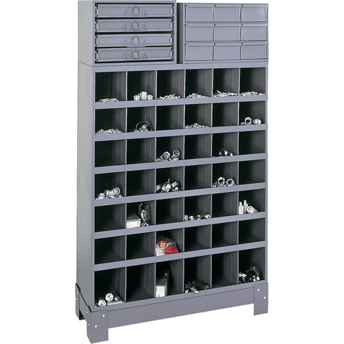 Modular Small Parts Storage Unit, Steel, 13 Drawers, 33-3/4" x 12-1/4" x 59", Grey Stor-it Systems