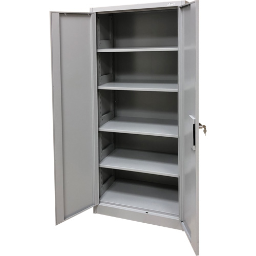 Storage Cabinet, Steel, 4 Shelves, 66" H x 30" W x 15" D, Grey Stor-it Systems