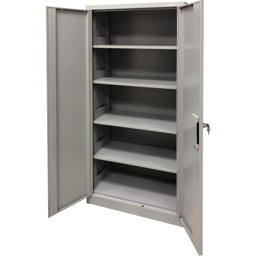 Storage Cabinet, Steel, 4 Shelves, 78" H x 36" W x 24" D, Grey Stor-it Systems