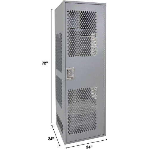 Gear Locker with Door, Steel, 24" W x 24" D x 72" H, Grey Stor-it Systems