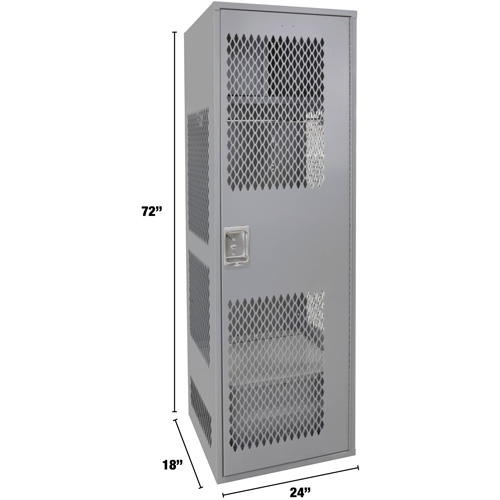 Casier pour &eacute;quipement avec porte, Acier, 24" la x 18" p x 72" h, Gris Stor-it Systems