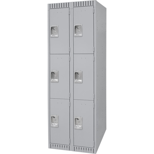 Casiers, 3 niveaux, Bloc de 2, 24" x 18" x 72", Acier, Gris, D&eacute;mont&eacute; Stor-it Systems