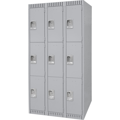 Casiers, 3 niveaux, Bloc de 3, 36" x 18" x 72", Acier, Gris, D&eacute;mont&eacute; Stor-it Systems