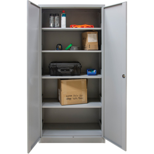 Armoires de rangement Hi-Boy, Acier, 4 Tablettes, 72" h x 36" la x 18" P, Gris Stor-it Systems