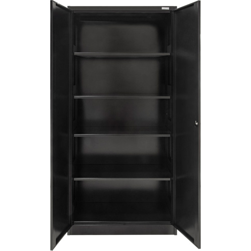 Hi-Boy Storage Cabinet, Steel, 4 Shelves, 72" H x 36" W x 18" D, Black Stor-it Systems