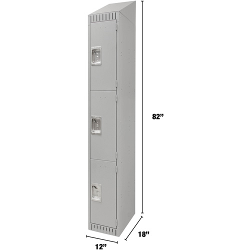 Casiers, 3 niveaux, 12" x 18" x 82", Acier, Gris, D&eacute;mont&eacute; Stor-it Systems