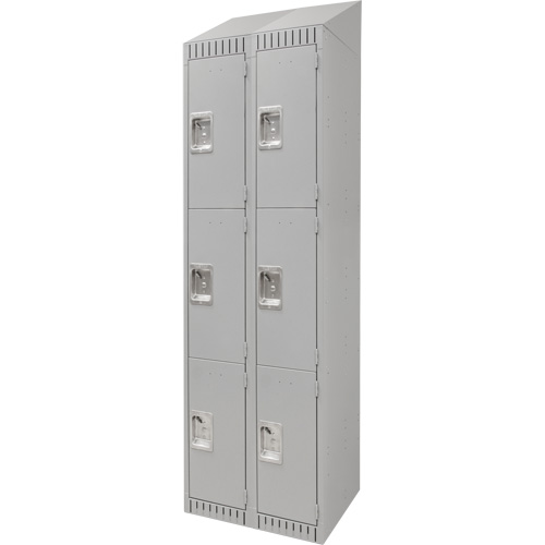 Casiers, 3 niveaux, Bloc de 2, 24" x 18" x 82", Acier, Gris, D&eacute;mont&eacute; Stor-it Systems