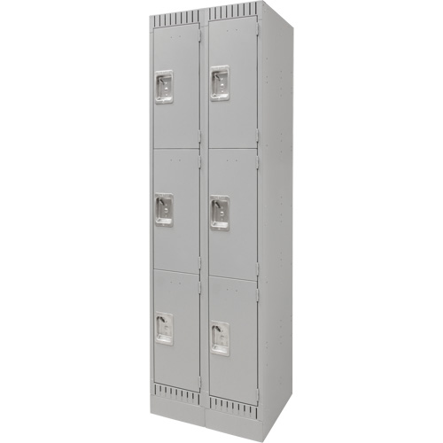 Casiers, 3 niveaux, Bloc de 2, 24" x 18" x 76", Acier, Gris, D&eacute;mont&eacute; Stor-it Systems