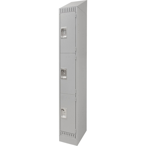 Casiers, 3 niveaux, 12" x 18" x 86", Acier, Gris, D&eacute;mont&eacute; Stor-it Systems