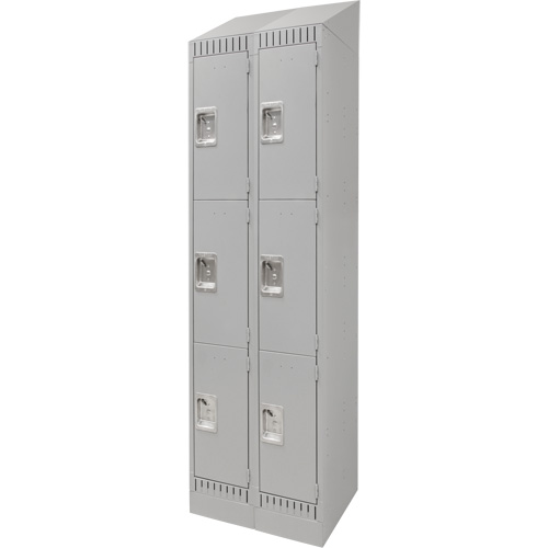 Casiers, 3 niveaux, Bloc de 2, 24" x 18" x 86", Acier, Gris, D&eacute;mont&eacute; Stor-it Systems