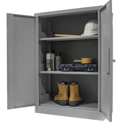 Counter-High Storage Cabinet, Steel, 2 Shelves, 42" H x 30" W x 15" D, Grey Stor-it Systems