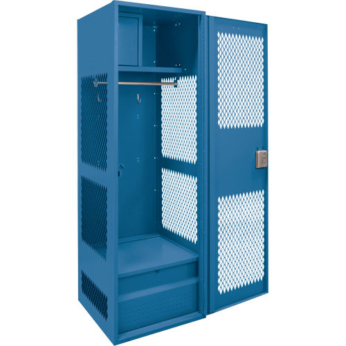 Gear Locker with Door, Steel, 24" W x 18" D x 72" H, Dark Blue Stor-it Systems