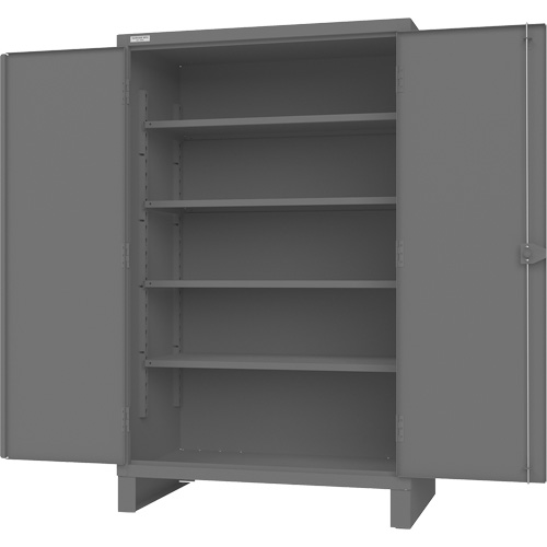 Cabinet with Recessed Pegboard Doors, Steel, 4 Shelves, 78" H x 48" W x 30" D, Grey Stor-it Systems