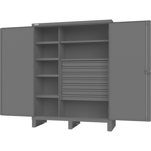 Armoire &agrave; portes encastr&eacute;es standards, Acier, 60" la x 24" p x 78" h, Gris Stor-it Systems