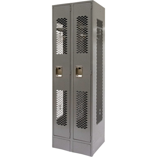 Casiers ventil&eacute;s, Bloc de 2, 24" x 18" x 78", Acier, Gris, D&eacute;mont&eacute;, Perfor&eacute; Stor-it Systems