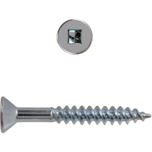 Vis &agrave; t&ecirc;te plate et prise carr&eacute;e pour bois, #8 x 2-1/2" lo, Zingu&eacute; Stor-it Systems