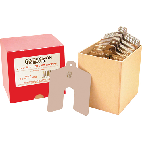 Assortiments de cales d'&eacute;paisseur &agrave; rainure, 4" lo x &eacute;paisseur 0,001"- 0,075", 4" la, Acier inoxydable Stor-it Systems