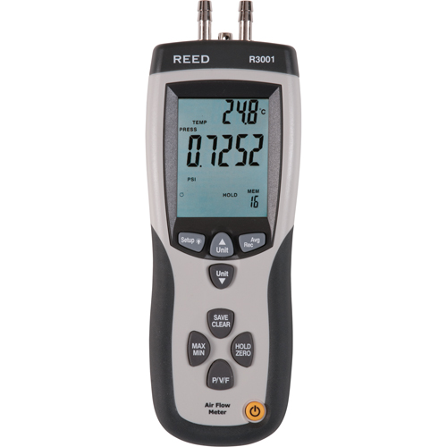 An&eacute;mom&egrave;tre &agrave; tube de pitot/manom&egrave;tre diff&eacute;rentiel avec volume d'air, Num&eacute;rique, 0 - 0,752 PSI Stor-it Systems