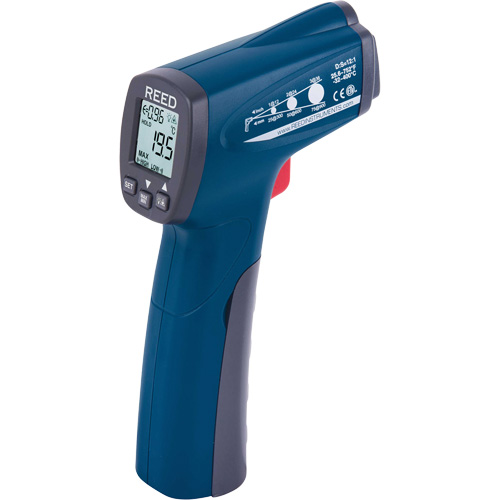 Infrared Thermometer, -25.6°- 752° F ( -32° - 400° C ), 12:1, Adjustable Emmissivity Stor-it Systems