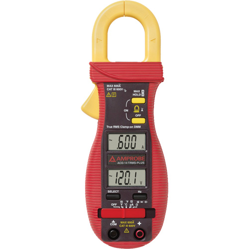 ACD-14-PLUS Clamp-On Multimeter with Dual Display, AC/DC Voltage, AC Current Stor-it Systems