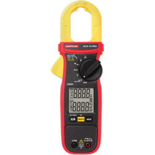 ACD-14-PRO Clamp-On TRMS Multimeter with Dual Display, AC/DC Voltage, AC Current Stor-it Systems