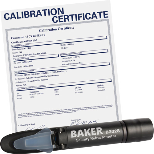Refractometer with ISO Certificate, Analogue (Sight Glass), Salinity Stor-it Systems